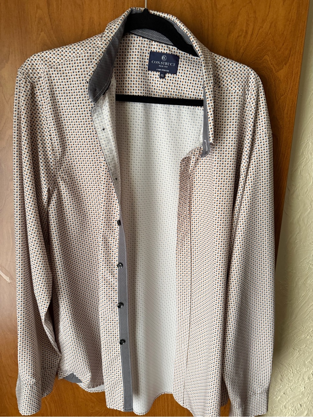 Construct Men’s Tan Micro-Pattern Shirt Jacket